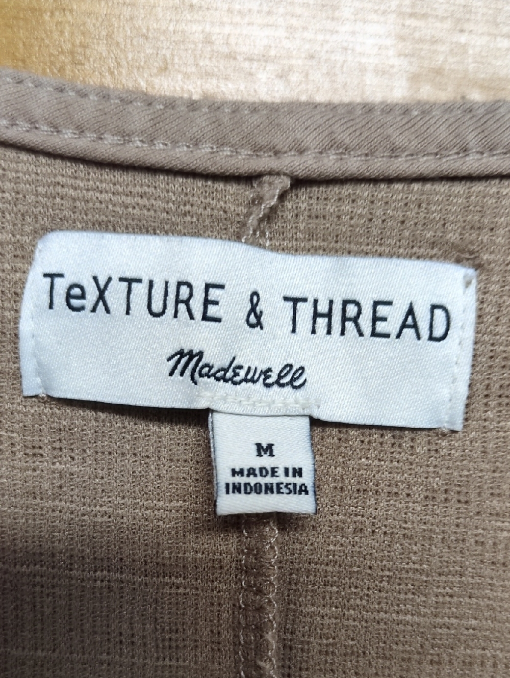 Madewell Texture & Thread Tan Wrap Sleeveless Mini Dress Size Medium - Picture 4 of 9